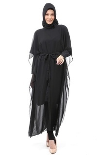 Gamis Nikita Dress Outer Wanita Reguler Fit - Black Black-542608