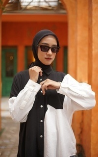 Blus Lyan Shirt Black - White