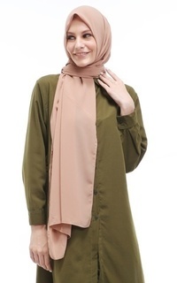 Pashmina Sakilah Hijab Pashmina Ceruty Baby Doll Wanita Polos Relaxed Fit - Cream Cream-543735