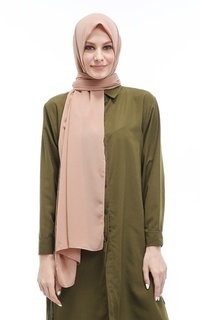 Pashmina Sakilah Hijab Pashmina Ceruty Baby Doll Wanita Polos Relaxed Fit - Cream Cream-543739
