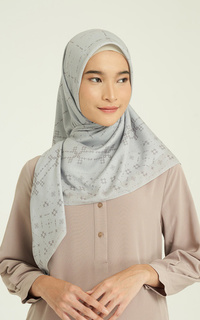 Hijab Motif Scarf Monogram Silver