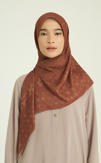 Hijab Motif Scarf Monogram Brown