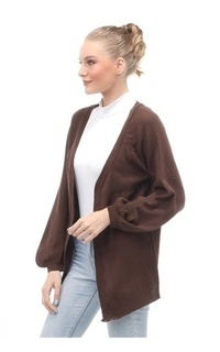 Cardigan Cardigan Fashion Wanita Loose Fit Design Kasual Premium Quality - Coklat Tua Coklat Tua-545938