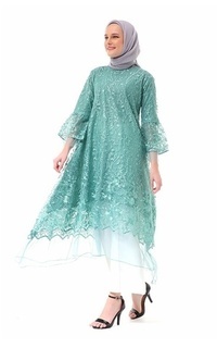 Long Dress Aliyah Long Dress Modern Motif Bunga High Quality Premium - Wardah Wardah-546103