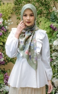 Hijab Motif Tulip Series - Dark Moss