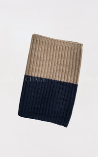 Scarf Cap Inner Rajut Premium Sand Dark Navy