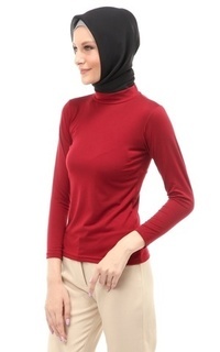 Inner Shirt Sabrina Manset Kaos Muslimah Atasan Wanita Long Sleeve Polos Relaxed Fit - Maroon Maroon-546636