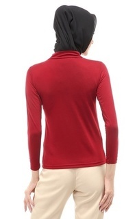 Inner Shirt Sabrina Manset Kaos Muslimah Atasan Wanita Long Sleeve Polos Relaxed Fit - Maroon Maroon-546637