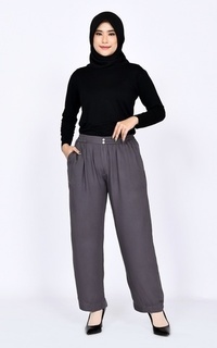 Pants Kulot Katun Ashley Dark Grey