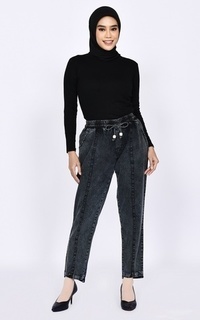 Pants Longpant Baggy Via Snow Black