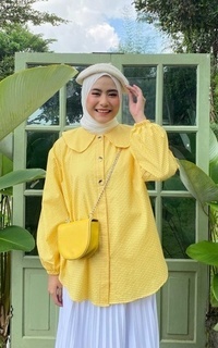 Kemeja Mybamus Cheril Square Shirt Tops – Atasan Muslim Yellow M17064 R67S1