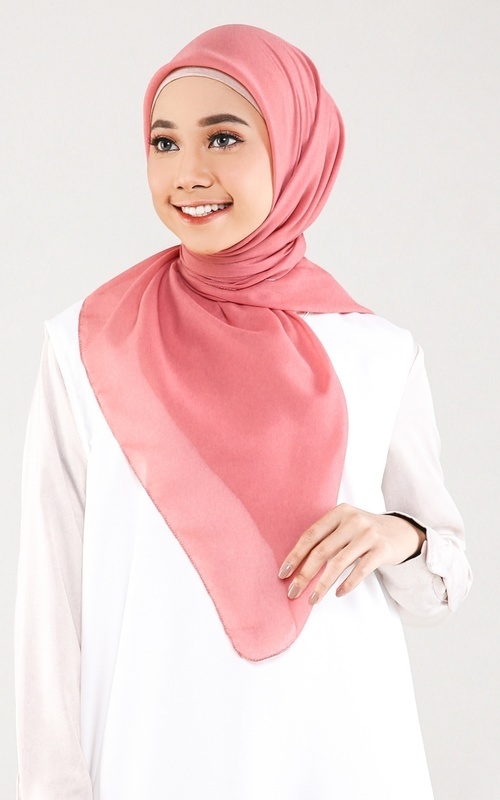 Hijab Polos - Artie | Hijab Scraf Square Cotton Premium - Dusty Pink