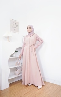 Gamis Ghania Dress Two in One Powder Pink