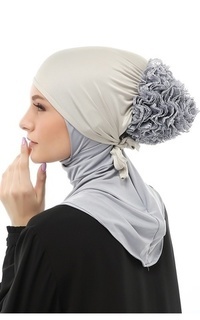 Ciput Irna Inner Ciput Muslimah Wanita Motif Polos Relaxed Fit - Grey