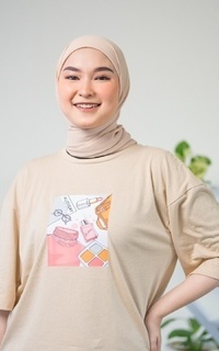 Blouse Audisay | MAKE UP Oversize T-Shirt 100% Cotton, Light Brown