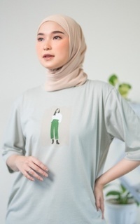 Blouse Audisay | SWAG Oversize T-Shirt 100% Cotton, Stone