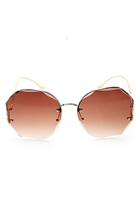 Kacamata Revika Kacamata Frame Classic Polarized UV Sunglasses Wanita Material Stainless Steel ORIGINAL - Tea