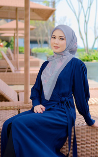 Printed Scarf Bahari - Blue (Voal Square)