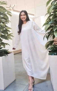 Gamis Yoenik Yuki Kaftan Brukat Dress White M16972 R53S2