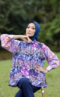 Shirt Zahra Mix Shirt - Purple Navy