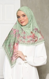 Printed Scarf TULIP SERIES GREEN