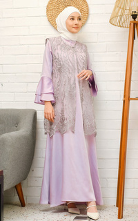 Long Dress Dress Khadijah Set Outer -  Lilac