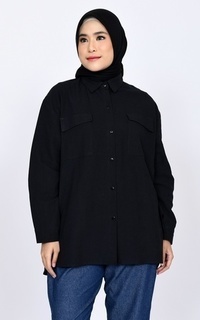 Blus Blouse Linen Farah Black