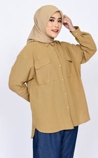 Blouse Blouse Linen Farah Brown-563918