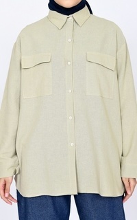 Blouse Blouse Linen Farah Mint-563923