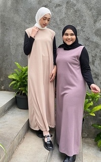 Gamis Emma Oversize Dress Tanpa Lengan Cream M16838R29S4