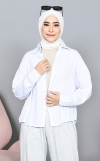 Kemeja Mybamus Oversize Belrissa Shirt White M15939 R5S5