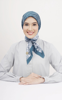 Hijab Motif Sarinah Scarf - Sailor Blue