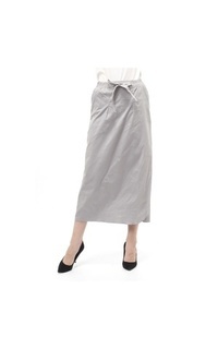 Skirt Rok Celana Bawahan Wanita Design Casual Motif Solif Self Tie Belt - Abu Muda