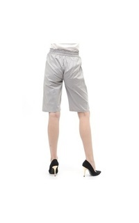 Pants Pants 7/8 Motif Solid Rubbery Waist Bawahan Wanita - Abu Abu-565899