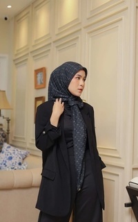 Hijab Motif Monogram Series - Charcoal