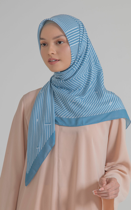 Hijab Motif - Mazbility Scarf - Washed Blue