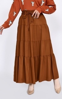 Skirt Long Skirt Tiered Alba Teracota