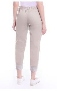 Celana Baggy Pants Skinny Celana Panjang Lipit Bawah Stripe Wanita Kasual Premium Quality - Cream Cream-568947