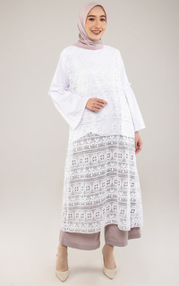 Gamis Maryam Embo Dress White