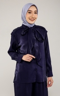 Blouse Alma Tie Blouse - Navy