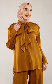 Blouse Alma Tie Blouse - Camel