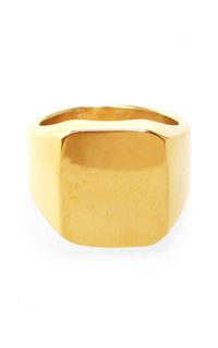 Jewelry Daisy Aksesoris Pria Wanita Cincin Desain Kotak Material Titanium ORIGINAL - Gold Glossy Gold Glossy-570877