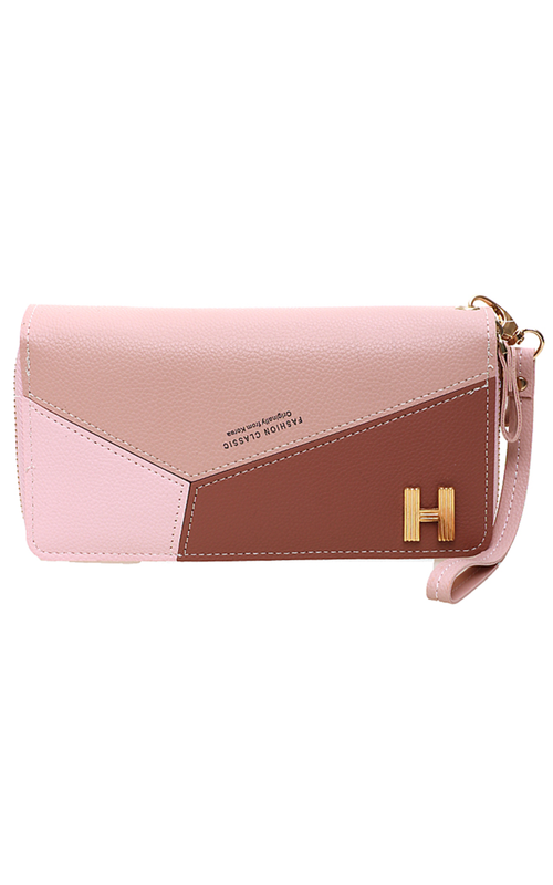 Shop Hamlin Dive Dompet Panjang Wanita Three Tone Wallet Many Slot Material  Leather Kulit ORIGINAL -Pink Bag