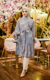 Tunik Florian Tunic with Belt - Blue