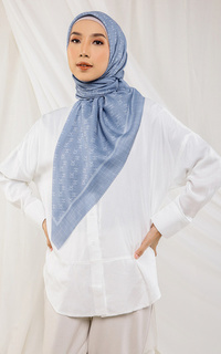 HIJUP Monogram Scarf in Blue Shadow