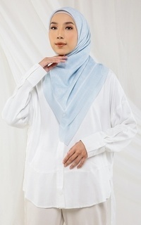 Hijab Motif HIJUP Monogram Scarf in Pastel Blue