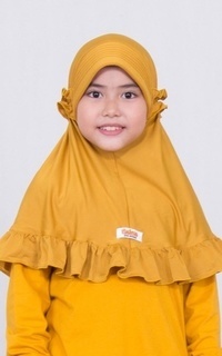 Hijab Instan Bergo Elsa Yellow Mustard Jumbo