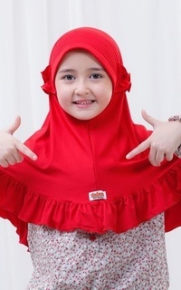 Hijab Instan Bergo Elsa Red Standar