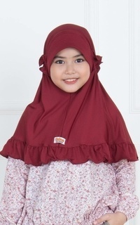 Instant Hijab Bergo Elsa Maroon Standar