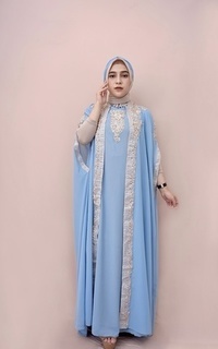 Kaftan Kaftan Melasti Ceruty Skyblue Premium by Caftanesia